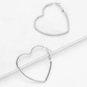 Open Heart Design Drop Earrings